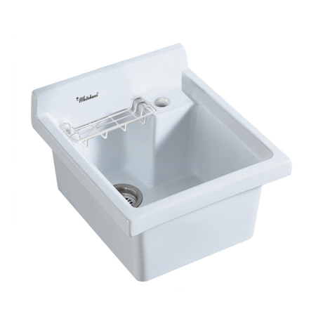 WHITEHAUS Vitreous China Sgl Bowl, Drop-In Sink W/ Wire Basket And 3 ½" Off Cente WH474-60